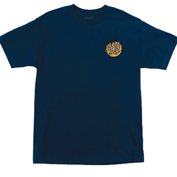 Santa Cruz Skateboards Men’s Blaze Short Sleeve Tee, Navy Blue - Picture 2 of 11
